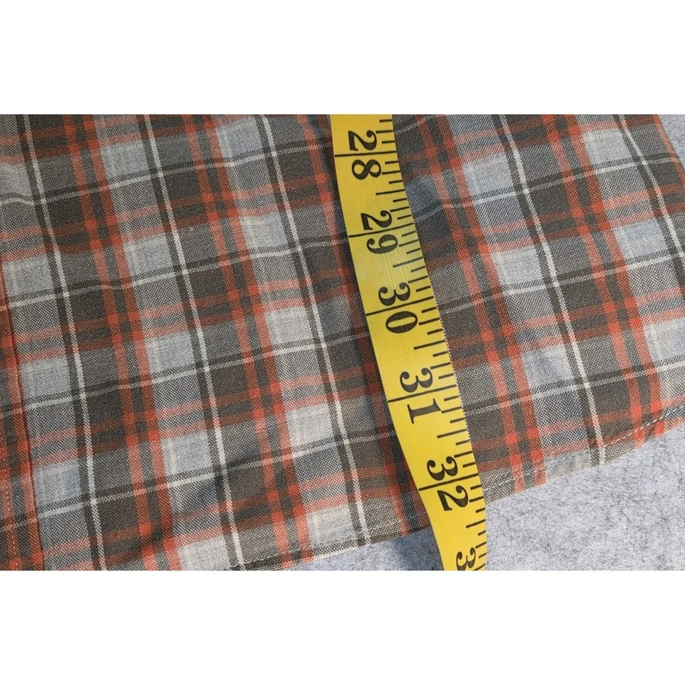 Abercrombie Y2k Men's L Shirt Long Sleeve Orange Brown Multi Check Retro Preppy‎